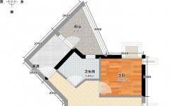 49平米一房一厅一卫户型图