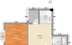44平一房一厅一卫户型图