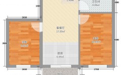 55平两房一厅一卫平面图