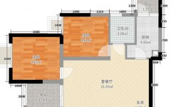 57平两房一厅一卫设计图