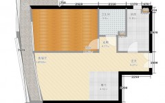 69平米一房一厅一卫户型图