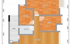 93平米三房一厅一卫平面图