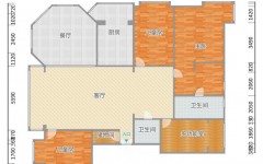 260平米三房一厅两卫户型图