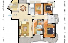 186平米四房一厅两卫户型图