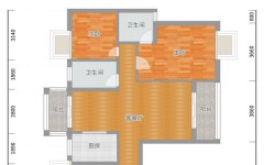 108平米三房一厅两卫户型图