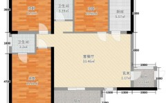 119平三房一厅两卫户型图