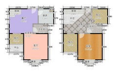 134平一房三厅两卫复式平面图