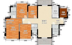 147平方米五房一厅三卫户型图