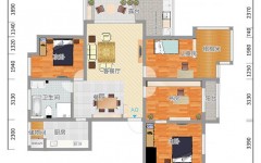 160平米四房两厅一卫户型图