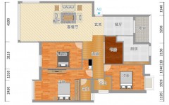 157平米四房两厅两卫户型图