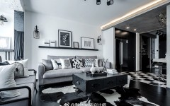 书写黑白调的简约生活，69平工业风公寓实景案例